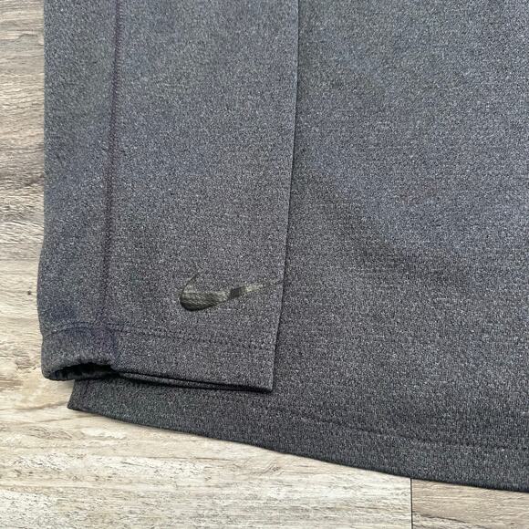 Nike Golf Dri Fit Gray Black Mens L Swoosh Logo Quarter Zip Shirt Performance - Picture 9 of 10